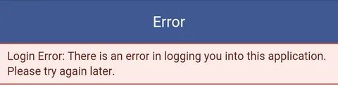Facebook login error