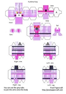 Papercraft Funtime Foxy (FNaF Sister Location) Paper doll te