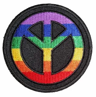 Gay, LGBT Peace Sign Embroidered Biker Patch - Quality Biker