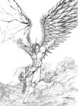Fallen Angel Man Drawing Sover Fashion
