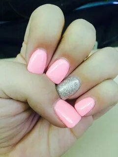 Short acrylic nail art designs pink glitter for summer 33 - 