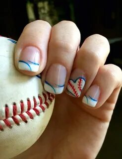 Baseball Nails! Bright summer nails designs, Baseball nail d