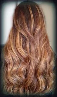 Rose gold and caramel Balayage by Brooke Krum Caramel blonde