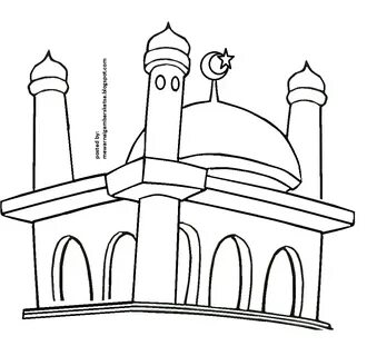Mewarnai Gambar: Contoh Mewarnai Gambar Masjid