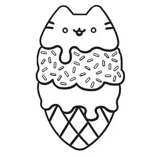 Pusheen Ice Cream Coloring Pages - Coloring Cool
