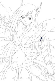 erza scarlet angel armor lineart by CursedIceDragon on Devia