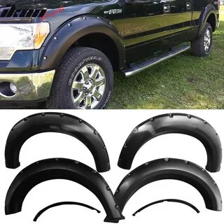 Pocket Rivet Wheel Black 6PC Fender Flare Cover Fit 2009-201