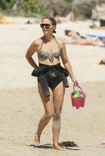 Natalie Portman - Sexy in Bikini Top on the Beach in Byron B