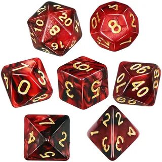 Toys & Games Games red-Black DND Dice Set Chengyin 7pcs Poly