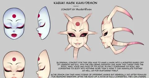 Corruption, girl, demon / Kabuki Mask Demon - Concept art - 