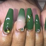 Image result for emerald green ombre tip nails Pink nails, G