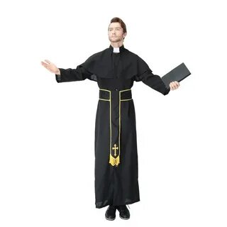 Adult Women Men Renaissance Priest Costume Themed Party Fanc