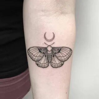 Small moth tattoo on the inner forearm. Moth tattoo, Moth ta