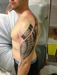 Tattoo Sleeve Maori Polynésien from Shoulder Blade To Elbow 