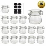 Party Favors 30 Pack 3.5oz Pumpkin Shaped Glass Jars with Le