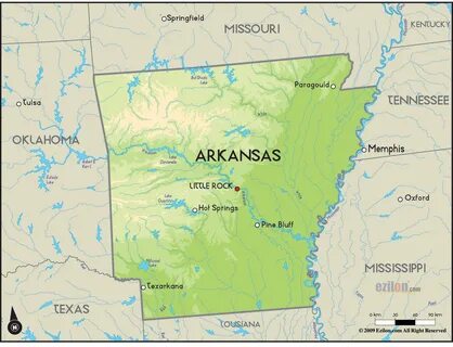 Arkansas - Map of the United States of America