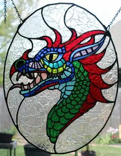 Stained Glass Dragon Stained glass crafts, Stained glass pat