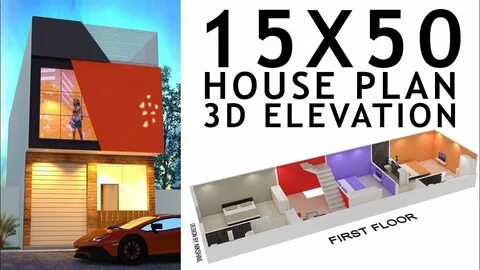 15x50 house plan with 3d elevation by nikshail - YouTube