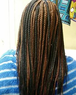 small to medium size box braids done with color 30 and 1b Bl