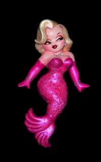 Marilyn Mermaid- Petite Mermaid Wall Doll created by Claudet