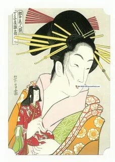 Japanese geisha woodblock prints