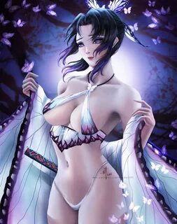 Xbooru - 1girl alluring bra butterfly demon slayer: kimetsu 