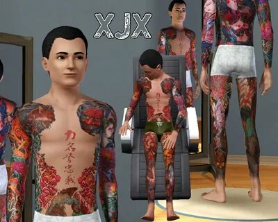 Mod The Sims - Japanese Full body suit tattoo Body suit tatt