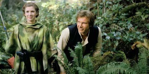 Generals Leia and Han on Endor rotj bts 01 Star wars cast, L