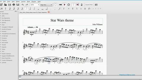 Star Wars theme sheet music for Tenor Saxophone - YouTube