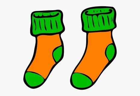 Orange Green Sock Clip - Socks Clip Art , Free Transparent C