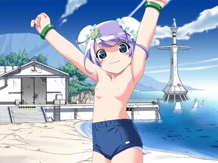 watanabe akio, mii (popotan), popotan, beach, blue eyes, bur