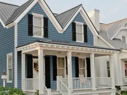 5" White Cedar Lakeside Blue (403) House paint exterior, Shi