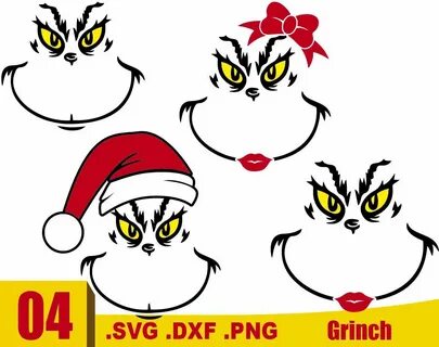 Layered Grinch Face Svg Design - Layered SVG Cut File