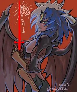 Safebooru - 1other breasts demon boy demon girl demon wings 