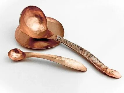 Hammered Copper Spoon Rest Saucer - Handmade to Order - Kitc