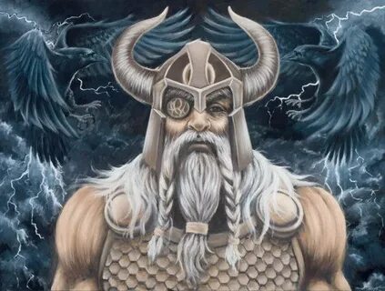 Print on Canvas Viking Norse Fantasy Art Odin Painting Etsy 