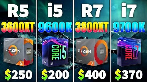 Ryzen 5 3600XT vs Core i5 9600K vs Ryzen 7 3800XT vs Core i7