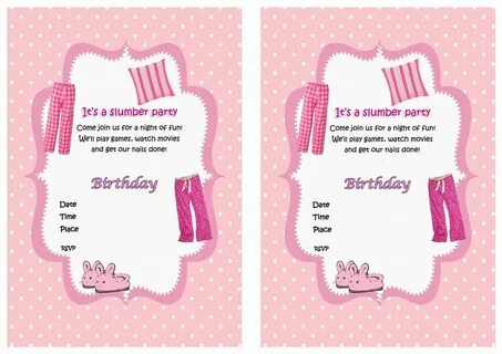 Birthday by Theme Sleepover invitations, Slumber party invit