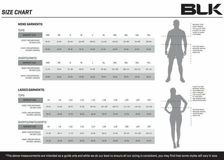 Apparel Size Charts - Milwaukee Barbarians Rugby