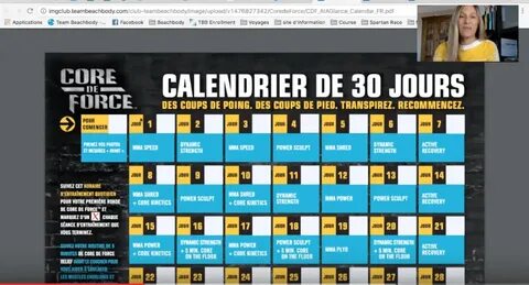 Les 3 calendriers de Core de Force - SuperCardio