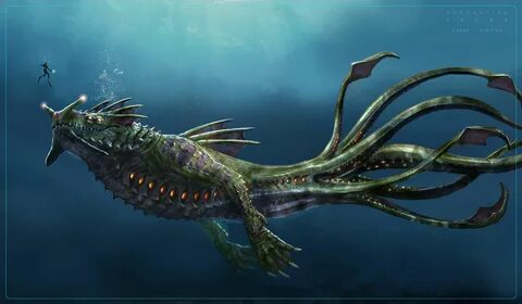 latest (4800 × 2800) Sea dragon leviathan, Sea monster art, 