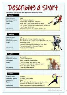WRITING - FACT FILES ABOUT SPORTS - English ESL Worksheets f