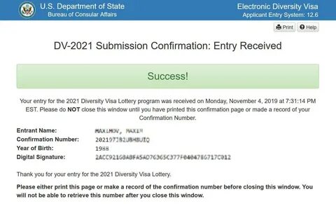 Oficiální web loterie USA o vízech