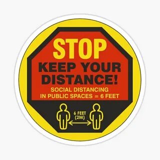 "Stop - Keep Your Distance - Social Distancing " Sticker by 