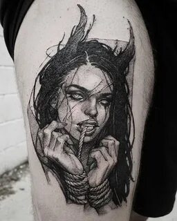 Pin by Michelle Brown-Montrey on Tattoo Scary tattoos, Satan