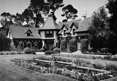 Shingle version of Norman chateau in Hillsborough, Californi