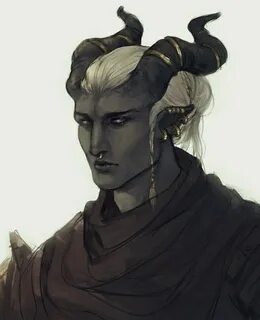 Basmaal - Tiefling Bruxo Fantasy character design, Character