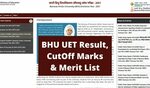 BHU UET Result 2021 Download Link, CutOff Marks and Merit Li