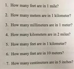 Solved 1. How many feet are in 1 mile? 2. How many meters Ch