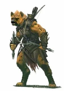 Female Gnoll Flind Fighter - Pathfinder PFRPG DND D&D 3.5 5E